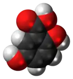 Space-filling model of the gentisic acid molecule