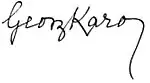 Signature of Georg Karo, written in a flowing hand.