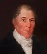 Oil painting portrait of older gentleman circa 1840