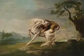 George Stubbs, A Lion Attacking a Horse, 1765