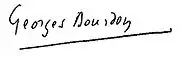 Signature of Georges Bourdon, appearing in L'Illustration, 2 August 1913.