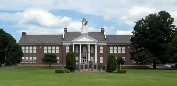 Granville High School as viewed from Quaker Street in the Village of Granville, New York.