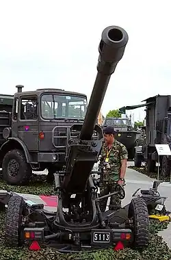 The 105mm Giat LG-1 howitzer at the SAF Open House