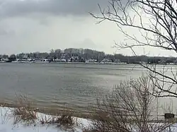 Gibson Island in late winter, as seen from the mainland