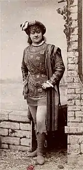 young woman disguised in men's clothes of the mediaeval period