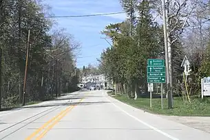 Looking north at downtown Gills Rock