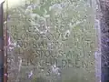 A close up view Barbra Gilmor's gravestone in Dunlop Parish kirk graveyard