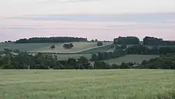 Characteristic landscape of farmland, hills and woodlands