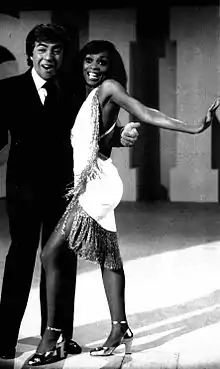 Bramieri and Lola Falana during the show Hai visto mai?