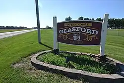 Glasford sign near Illini Bluffs High School