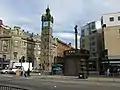 Glasgow Cross with Tolbooth Steeple and Mercat Cross.