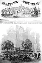 Grand display of firemen, Boston Common, 1851