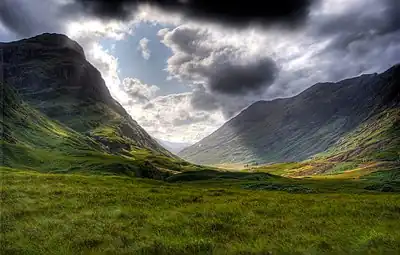 Image 18Glen Coe ((Scottish Gaelic: Gleann Comhann) is a glen in the Highlands. It lies in the southern part of the Lochaber committee area of Highland Council, and was formerly part of the county of Argyll.Photo Credit: Gil.cavalcanti