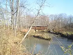 The covered bridge at Glimmerglass State Park.