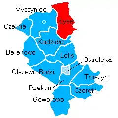 Location of Gmina Łyse