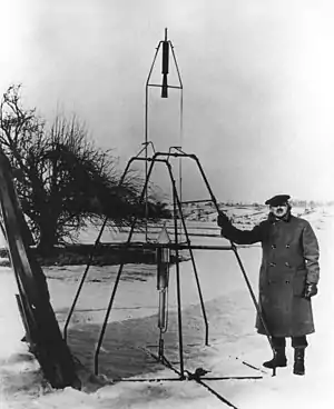 Robert Goddard and his rocket, 1926