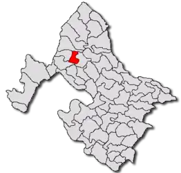 Location in Mehedinți County