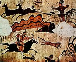 The Goguryeo tomb mural of hunting from Ji'an