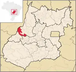 Location in Goiás  state