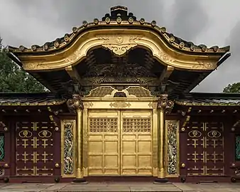 Golden gate of Ueno Tōshō-gū Shinto shrine, Tokyo, Japan