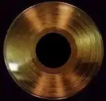 A golden vinyl LP