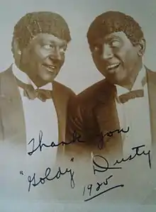 Close-up of two gentlemen in blackface