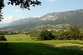 The village of Duplje in the front and the village of Budanje in the background