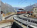 Two trains in Riffelberg station