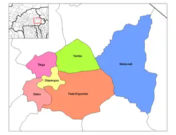 Provincial map of its departments