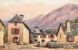 "Old houses in the village of Goust" (early 1900s postcard)