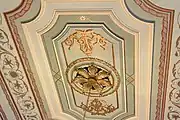 A detail of the painted ceiling in a Government House salon