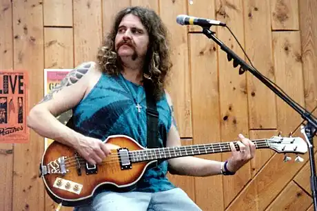 Woody playing an Epiphone Viola Bass with Gov't Mule