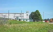 The RCAF hangar seen from the taxiway, control tower on top