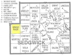 Location of Grand River Township in Sedgwick County