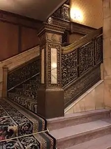 Historic staircase detail and interior design in The Brown Palace