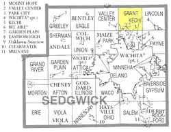 Location of Grant Township in Sedgwick County