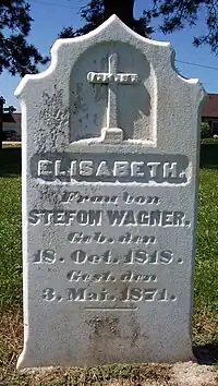 19th-century marble headstone, Saints Peter and Paul Catholic Church (Sherrill, Iowa)