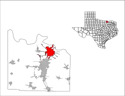 Location of Denison, Texas