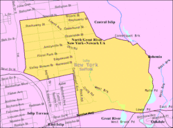 U.S. Census map of North Great River.