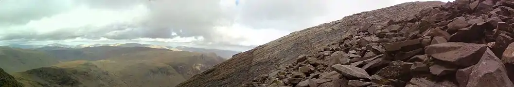 Great Slab on Bowfell, from the 'river of boulders'