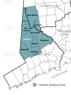 Map of Greater Danbury