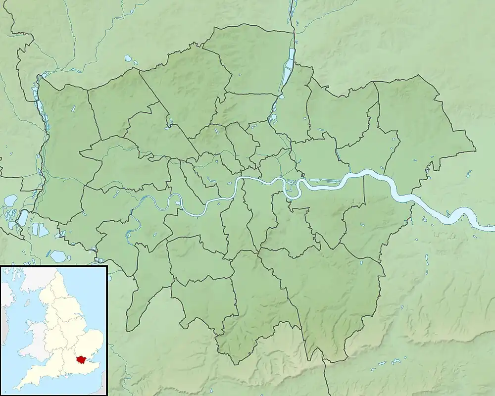 Map of London with Olympic venues marked