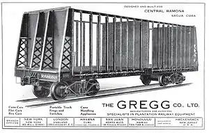 Gregg Company sugar cane car