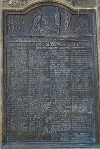 Plaque to the American dead at Fort Griswold.