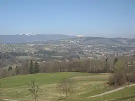 Groisy seen from Les Ollières, with Mont Salève in the background