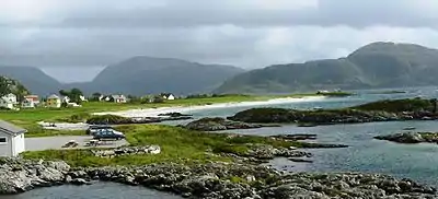 View of the Grotle beach area in Bremanger