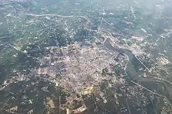 Aerial view of Guangshan County