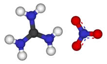 Ball-and-stick models of the constituent ions