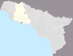 Location of Gudauta within Abkhazia