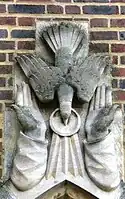 Carving on inside arch of North Garth